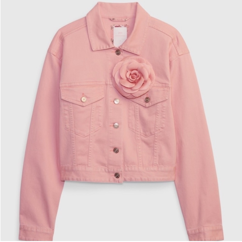 Gap × LoveShackFancy Love Shack Fancy Rosette Icon Denim Jacket Pink M